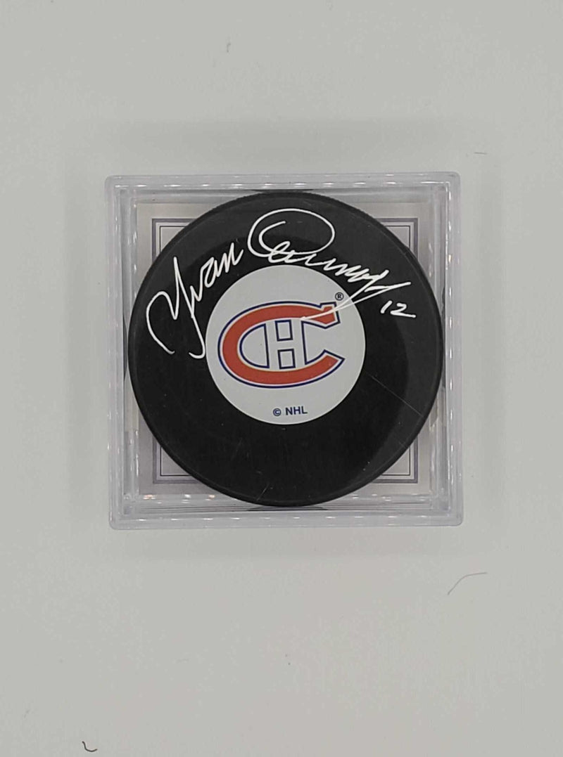 Yvan Cournoyer Autographed Official Puck | Stakk