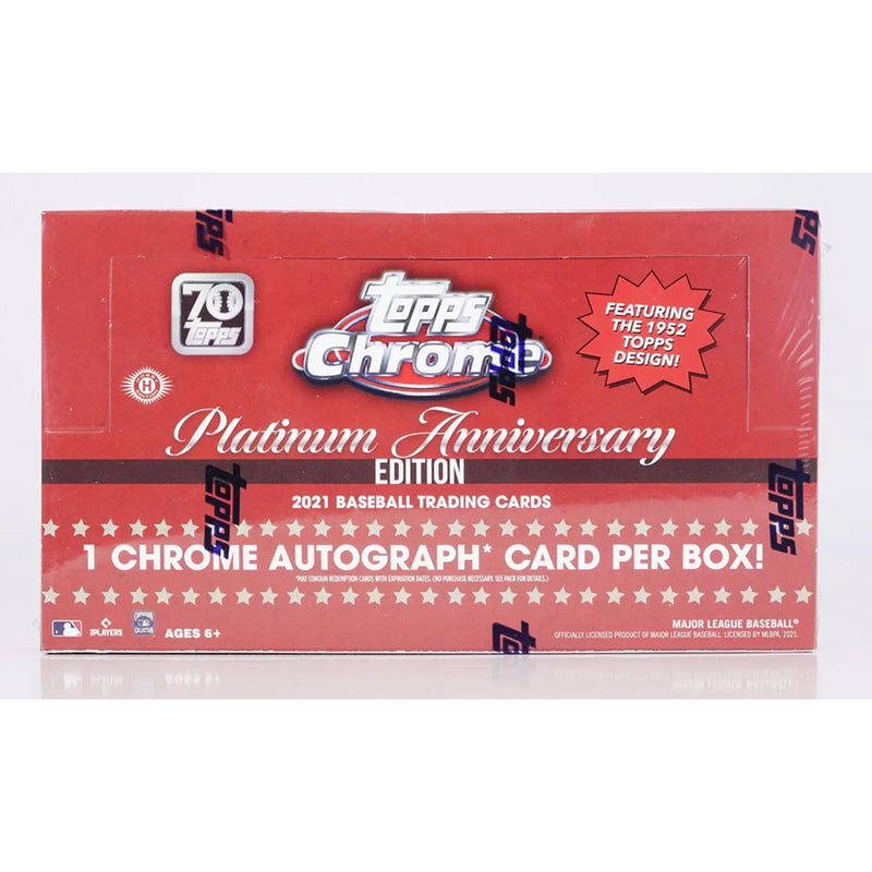 2021 Topps Chrome Baseball Platinum Anniversary Hobby Box